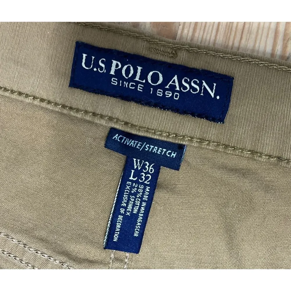 US POLO Men's Tan Pants 36x32 New With Tags!!! Amazing...